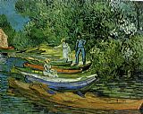 Oise Canvas Paintings - Bank of the Oise at Auvers